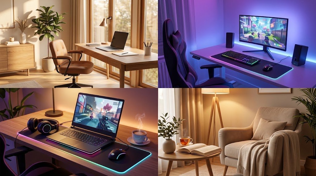 escritorio cadeira gamer notebook conforto rtx